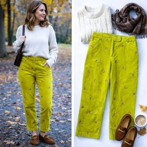 David Brooks Corduroy Pants Embroidered Squirrels Novelty Preppy Size 6